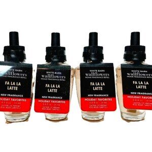 Bath and Body Works FA LA LA LATTE Wallflowers Home Fragrance Bulbs Set of 4